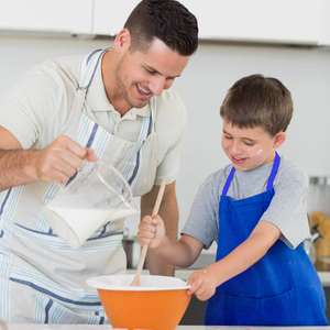 Gorro y <span class=keywords><strong>delantal</strong></span> <span class=keywords><strong>de</strong></span> Chef <span class=keywords><strong>para</strong></span> niños y niñas, personalizado, barato, OEM, promocional, azul, envío gratis - Product Image 4