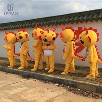 Costumes de mascotte personnalisés UYEAH OEM/ODM : tigre violet, dinosaure, lapin, pingouin et hippopotame, costume de mascotte pour homme corpulent, grande taille pour adulte