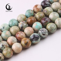 Vente en gros de perles de turquoise du Pérou de 6/8/10 mm, niveau 1, pierres naturelles pour la fabrication de bracelets