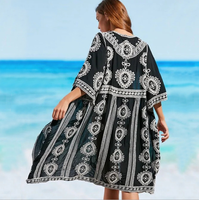 Soldes d'été : Robe de plage en maille de coton 100% avec dentelle, ouverture devant, robe longue, robe pour femmes