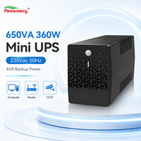 Mini-onduleur interactif en ligne 650VA 360W monophasé 220V 50Hz avec AVR, alimentation de secours pour systèmes de sécurité LED, USB, WiFi, CCTV – Europe