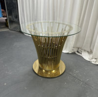 Table à gâteau de luxe en acier inoxydable avec cadre doré, vente en gros directe usine pour mariages, banquets et réceptions hôtelières