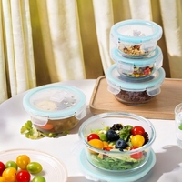 Récipient de conservation alimentaire en verre Shi Weixian pour cuisine moderne avec couvercle hermétique, compatible micro-ondes, pour préparation de repas