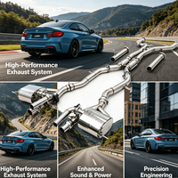 Système d'échappement Catback Valvetronic Premium en acier inoxydable de 1,5 mm d'épaisseur, finition bleu brûlé, silencieux pour G87 M2 S58 Auto Racing