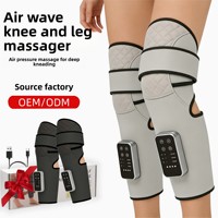 Vente directe d'usine, masseur de jambes chauffant sans fil à compression d'air pliable, à longue autonomie de batterie, avec contrôle de la pression