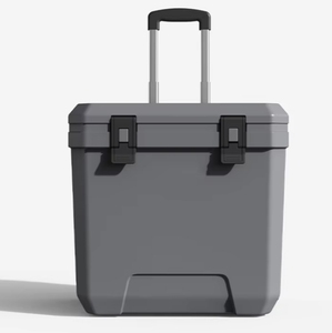 Glacière de poisson de grande qualité 24QT de haute qualité avec roues en caoutchouc de chariot glacière en plastique pour pique-nique de poisson de mer - Product Image 1