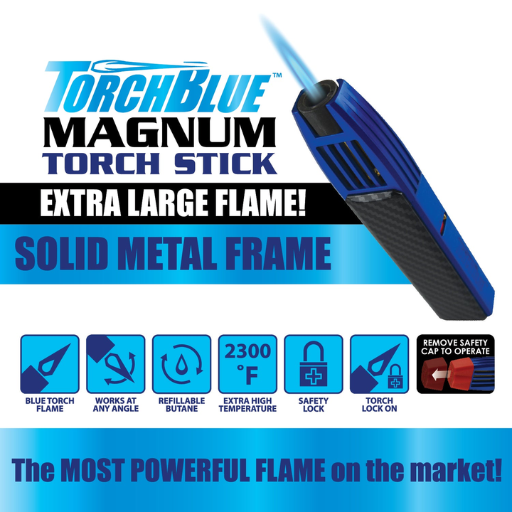TD Torch Blue Metal Refillable Butane Torch Prefilled Ready to Use Water Cooled with Plastic Copper Stainless Steel Material
