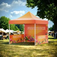 Tente de réception pliable écologique et imperméable 10x10 personnalisable avec cadre en aluminium et logo pour événements et salons professionnels
