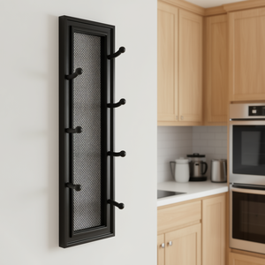 Porta Tazze in Metallo con 7 Ganci, Supporto da Parete per Cucina, Colore Nero, Marca Millwork Engineering - Product Image 2