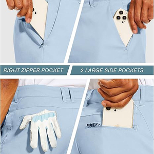 Pantalones Cortos Deportivos Casuales para Hombre, Ecológicos, de Secado Rápido, Híbridos para Golf, con Cremallera, Logotipo Personalizado, Costura Doble Sólida, 5 Pulgadas - Product Image 5