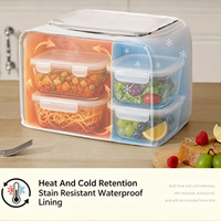 Sac isotherme Jinzeal populaire en velours côtelé imprimé à pois, sac fourre-tout thermique portable, réutilisable, imperméable, style Instagram