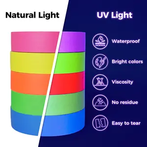 Heiß verkaufendes fluor zieren des Neonband Leuchtendes fluor zieren des UV-Text marker farbiges Klebeband Stoff klebeband