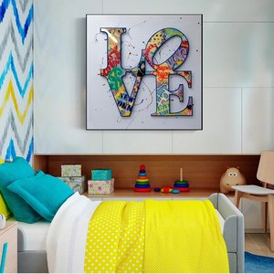 Moderne Décoration Murale Graffiti Art AMOUR Toile Peintures Sur Le Mur Art Affiches Imprime Mur Photos pour Salon Maison Cuadros - Product Image 4