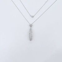 Collier Pendentif Goutte d'Eau en Or Blanc 18K avec Diamants Créés en Laboratoire et Pampilles Pavées de Diamants, Réglable, Bijoux de Mode, Parures de Bijoux