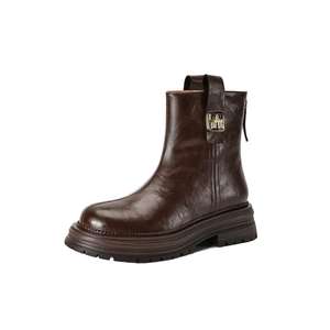 Oferta Especial: Botas de Nieve para Mujer, de Piel de Oveja y Lana Integradas, Nuevas Botas de Invierno Retro con Forro Polar Grueso para Exteriores - Product Image 1