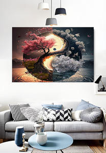 Kit de <span class=keywords><strong>Peinture</strong></span> Diamant DIY Paysages Marins Abstraits Arbre de Vie Taiji – Art Mural pour Débutants - Product Image 3