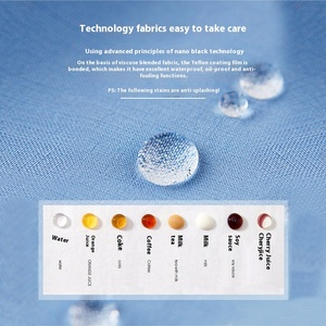 Người Đàn Ông Trắng Ăn Mặc Áo Sơ Mi Rắn Dài Tay Áo Nhăn Miễn Phí Nút Xuống Áo Sơ Mi Vết Lá Chắn Không Thấm Nước Chống Bụi Bẩn Váy Áo Sơ Mi - Product Image 4