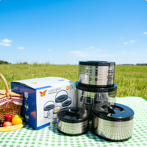 Ensemble de 4 boîtes à lunch isothermes <span class=keywords><strong>au</strong></span> design moderne, écologiques, <span class=keywords><strong>pour</strong></span> la cuisine, compatibles avec <span class=keywords><strong>les</strong></span> chauffe-plats, <span class=keywords><strong>pour</strong></span> la rentrée scolaire et <span class=keywords><strong>les</strong></span> restaurants - Product Image 1