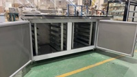 Table de préparation à plateau en granit, réfrigérateur commercial pour préparation de salades avec protection anti-éclaboussures en verre GN 1/4 6 pièces