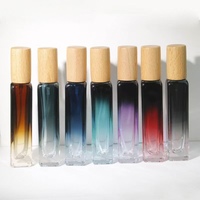 Emballage cosmétique personnalisé avec logo, flacon de parfum de luxe vide avec pompe à vaporiser en verre et couvercle en bois foncé