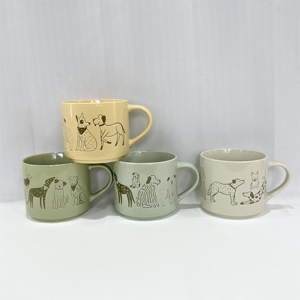 Mug en céramique de grès écologique à motif dessin animé, nouveau design, prix avantageux, couleurs personnalisables, empilable, compatible lave-vaisselle et sans danger pour les aliments - Product Image 1