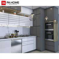 Meubles de cuisine de style moderne PA ensemble d'armoires de rangement de cuisine grises armoires de cuisine pour petite pièce