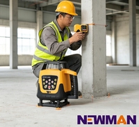 Niveau laser rotatif auto-nivelant NEWMAN avec récepteur, laser rotatif haute précision pour la construction, le nivellement et la mise en plan des terrains