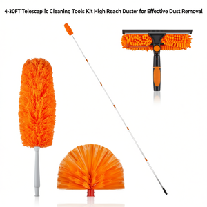 Kit d'outils de nettoyage télescopiques 4-30FT, dépoussiéreur à longue portée pour l'élimination de la poussière - Product Image 1