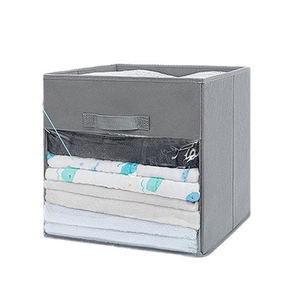 Caja de Almacenamiento de Ropa Clásica Cuadrada de PVC No Tejido, Plegable, con Ventana, Capacidad de 10 kg, Ideal para Almacenamiento Doméstico - Product Image 6
