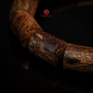 Bracelet en perles de bois d'agar naturel, qualité presque négative, véritable bois d'oud 10x12mm, taille homme, bijoux de luxe faits à la main - Product Image 4