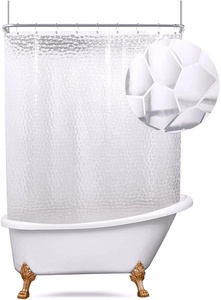 Rideaux <span class=keywords><strong>de</strong></span> douche Peva 3D, cube pour <span class=keywords><strong>salle</strong></span> <span class=keywords><strong>de</strong></span> bains, Transparent, 0.15mm, 72X72 pouces, imperméable, <span class=keywords><strong>pas</strong></span> <span class=keywords><strong>cher</strong></span> - Product Image 3