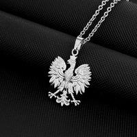 Colliers avec pendentif aigle symbole de la Pologne, emblème national polonais, collier en acier inoxydable, bijoux pour femmes et hommes (KSS498)