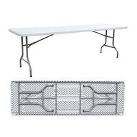 Meubles d'extérieur portables, table pliante rectangulaire en plastique blanche de 6 pieds, table pliante pour la restauration