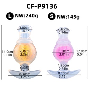 CF-P9136 Anal Beginners Glass Ball Butt Plug Soft Silicone Vagina Butt Insertion Sexy Toy Stimulate Fun Unisex Sex Toy Wholesale - Product Image 4