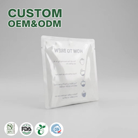 Kantong Filter Kopi Mini Anti Lembab Custom Cetak Grosir, Kantong Luar Segel 3 Sisi, Pouch Datar untuk Perjalanan