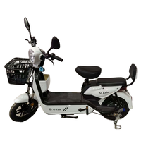 Vélo électrique de ville à batterie au plomb-acide électronique 48V 350W, scooter électrique, cadre en acier de 14 pouces, pneu à vide, 2 places pour adultes