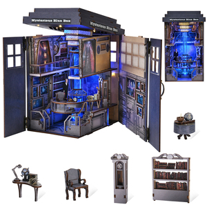 Đồ chơi xếp hình gỗ 3D tùy chỉnh, mô hình góc đọc sách bí ẩn hình phòng điện thoại với nắp chống bụi, đèn LED cảm ứng, 3 sao, có thể di chuyển - Product Image 3