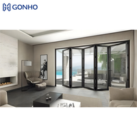 Porte coulissante pliante en aluminium et verre sur mesure, double vitrage, isolation thermique, efficacité énergétique, design moderne, empilable