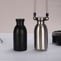 Termo Deportivo Personalizado con Serigrafía, de Acero Inoxidable 304, Boca Pequeña, 350ml/500ml, Portátil, Color Sólido, con Cordón