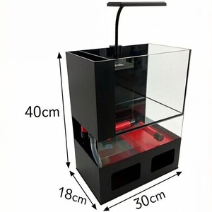 Mini acquario da tavolo con sistema di microfiltrazione, luce LED blu per coralli e piccoli pesci, design anti-vibrazione. - Product Image 2