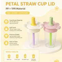 Gobelets à paille motif fleur parfait, vente en gros |   Fabricant de tasses à thé au lait Petal Milk Tea, prise en charge de la personnalisation OEM