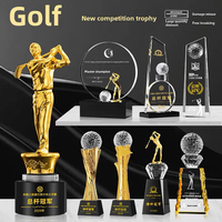 Trophée en forme de sculpture humanoïde, coupe gravée au laser, texte gravé au laser, prix sportif de golf, gravure au laser 3D, trophées en cristal vierges, médailles, plaques
