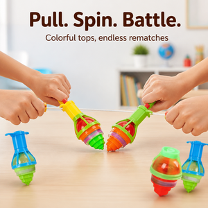 Toupie lanceur à cordon en plastique coloré pour enfants, idéale pour les fêtes, les jeux de combat et les récompenses scolaires - Product Image 2