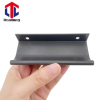 Poignée de meuble en aluminium courbée à bord dissimulé de 96 mm pour commodes de chambre et armoires de cuisine, taille personnalisée