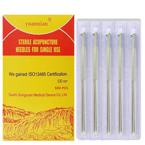 500 unids/caja mango <span class=keywords><strong>de</strong></span> plata <span class=keywords><strong>agujas</strong></span> <span class=keywords><strong>de</strong></span> <span class=keywords><strong>acupuntura</strong></span> estériles punción seca con tubo para un solo uso - Product Image 1