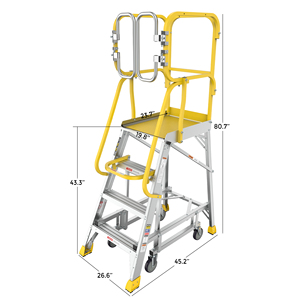 Siêu nhôm bước thang với nền tảng làm việc không trượt có thể điều chỉnh thang nặng công suất lớn truy cập thang - Product Image 2