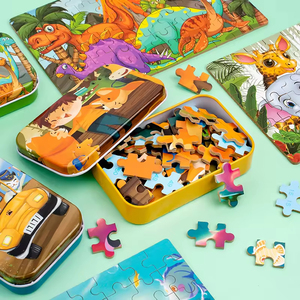 60 Pezzi Puzzle <span class=keywords><strong>in</strong></span> <span class=keywords><strong>Legno</strong></span> con Scatola di Ferro <span class=keywords><strong>Giochi</strong></span> da Tavolo Educativi per Bambini Puzzle Giocattolo per Ragazzi e Ragazze - Product Image 2