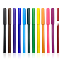 Promotion d'usine pas cher non toxique 12 couleurs 2 mm pointe de ligne fine stylo aquarelle peinture marqueurs stylo ensemble pour les enfants