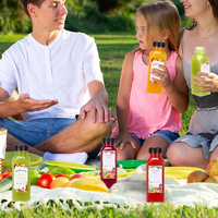 Bouteilles de jus en plastique Bouteilles d'eau en plastique vides de 12 oz avec bouchons Récipients de boisson transparents réutilisables pour boire avec couvercle