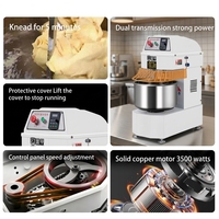 Mixer Adonan Roti Komersial Otomatis Listrik 60L Heavy Duty dengan Desain Spiral 2-Kecepatan untuk Restoran & Toko